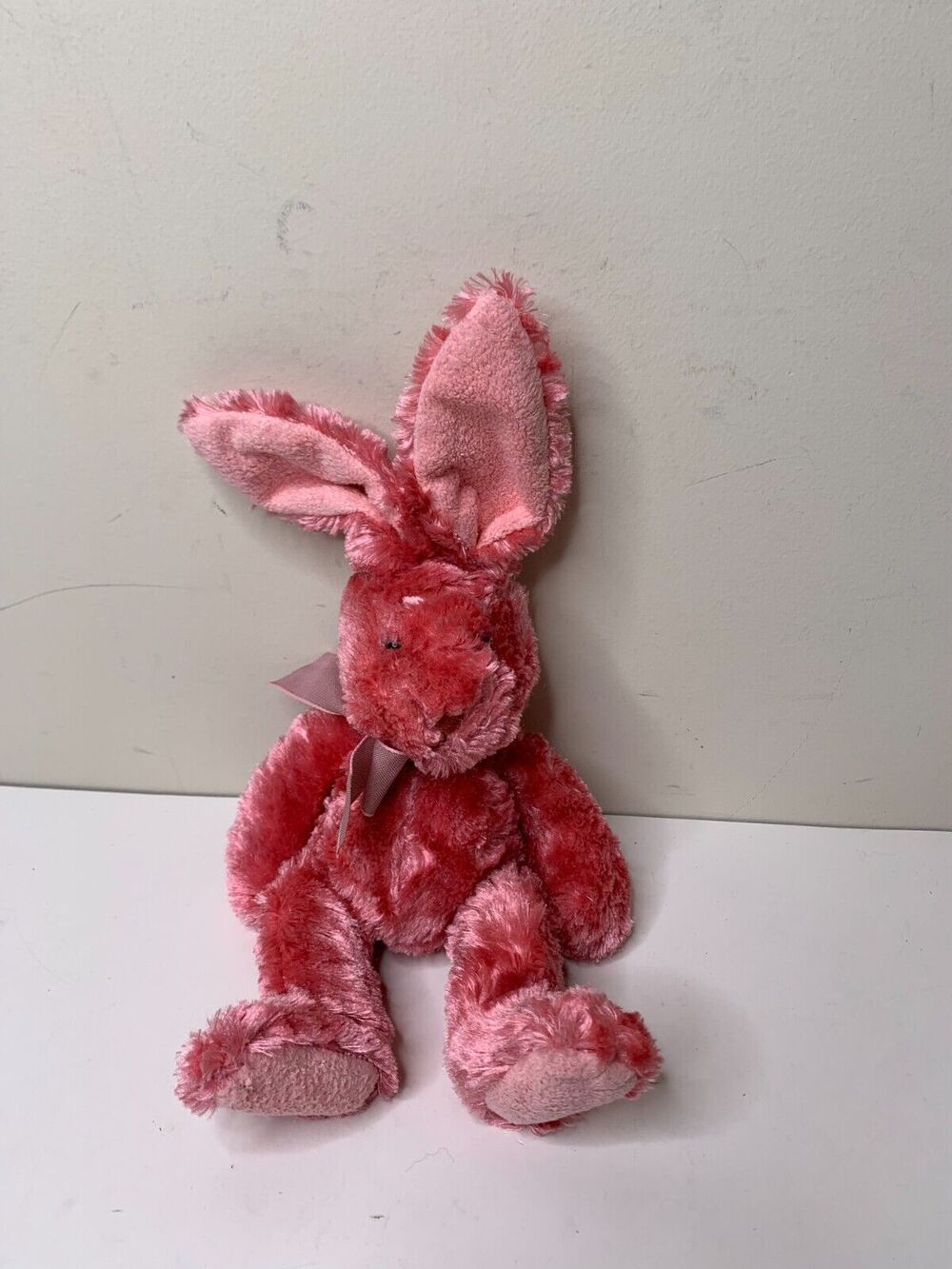 Russ Berrie CANDICE Bunny Rabbit Plush Pink Silky Stuffed Animal 13" 27718